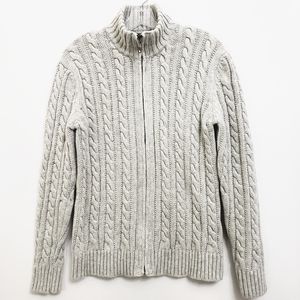 Nwot Brunella Gori Gray Lambswool Zip front Sweater